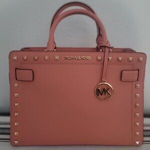 New Michael Kors Peach Studded Handbag